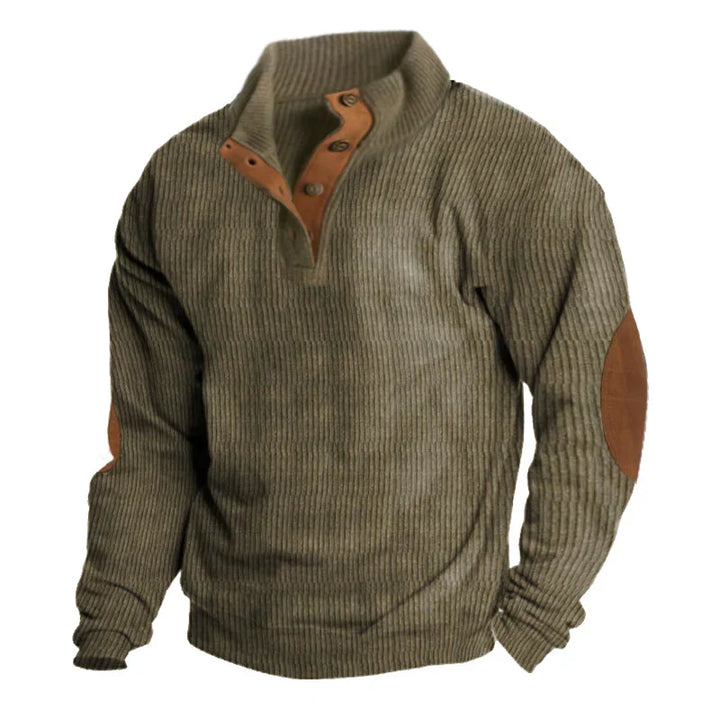 Friedrich™ - Gerippter Knopf-Herrenpullover