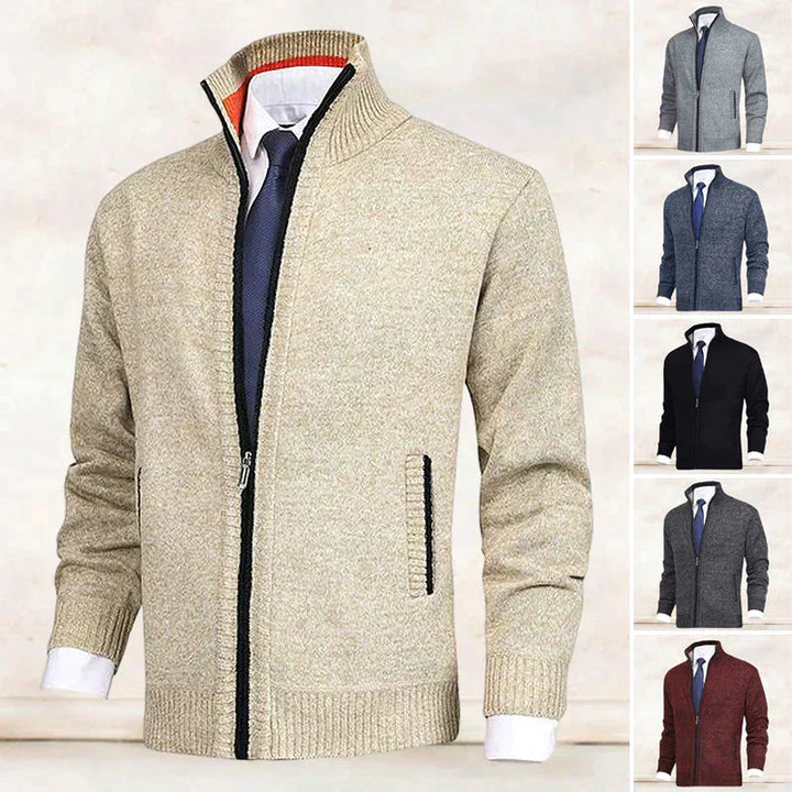 Marcus™ - Cardigan mit Stehkragen und Zip-Up