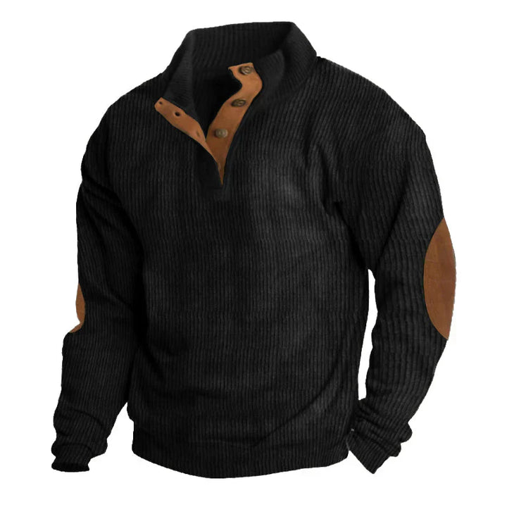 Friedrich™ - Gerippter Knopf-Herrenpullover