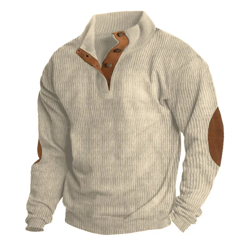 Friedrich™ - Gerippter Knopf-Herrenpullover